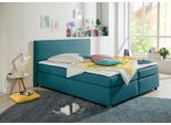 Boxspringbett HOME AFFAIRE "Eliana", blau (petrol), B:167cm L:210cm, Komplettbetten, Boxspringbett, inkl. Topper, in 4 Breiten, 3 Matratzenarten und 2 Härtegraden