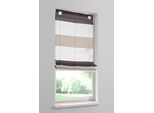 Raffrollo HOME WOHNIDEEN "Sarnia" Gr. 3, braun (stein), B:80cm H:135cm, Organza, Obermaterial: 100% Polyester, Raffrollos, mit Querstreifen