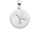 Sternzeichenanhänger JOBO "Anhänger Sternzeichen rund", silber (silber 925, weiß), Schmuckanhänger, Damen, Krebs, Silber 925 (Sterlingsilber), 925 Silber rund matt mit Zirkonia
