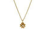 Kette mit Anhänger LYOMI "585/- GG/WG Lotusblüte synth. Diam. 0,06ct.", mehrfarbig, Halsketten, Damen, 45,0cm, 0,06, Gold, L: 45 B: 11mm, matt, B:11mm
