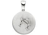 Sternzeichenanhänger JOBO "Anhänger Sternzeichen rund", silber (silber 925, weiß), Schmuckanhänger, Damen, Waage, Silber 925 (Sterlingsilber), 925 Silber rund matt mit Zirkonia