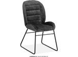 Esszimmerstuhl OMG DESIGN "Canberra", anthrazit, schwarz, anthrazit, B:51cm H:93,5cm T:63cm, Polyester, Stühle, Esszimmerstuhl, Esszimmerstuhl, pflegeleichter Samtvelour Bezug