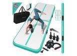 KESSER® Turnmatte Aufblasbar Airtrack 2m/3m/4m/5m/6m Fitness-Matte Gymnastikmatte inkl. Tragetasche & elektr. Luftpumpe Yogamatte, Tumbling Matten, Trainingsmatte, Turn- & Fitness