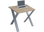 VCM Holz Schreibtisch H. 76 x B. 80 x T. 80 cm Computertisch schlicht Füße aus hochwertigem Metall Arbeitstisch Büromöbel - Lona X