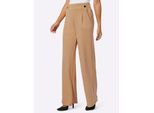 Schlupfhose CREATION L, Damen, Gr. 24, Kurzgrößen, braun (camel), 50% Modal, 44% Polyester, 6% Elasthan, unifarben, lang, Hosen Schlupfhose