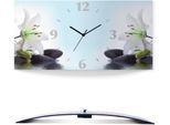 Wanduhr ARTLAND "Nadonna Lilien und Spa Steine im Wasser", weiss (weiß), B:60cm H:30cm T:0,3cm, Wanduhren, Wanduhr, wahlweise mit Quarz- oder Funkuhrwerk, lautlos ohne Tickgeräusche