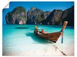 Poster ARTLAND "Maya Bay, Koh Phi Phi Leh, Thailand", blau (farbe bild(er): blau), B:80cm H:60cm T:0,1cm, Papier, Bilder, Poster, ohne Rahmen
