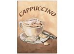 Wandbild ARTLAND "Tasse Cappuccino", beige (farbe bild(er): naturfarben), B:45cm H:60cm T:1,8cm, Bilder, Wandbild, auf Holzrahmen gespannt
