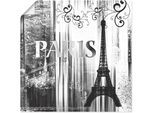 Poster ARTLAND "Paris Weltstadt - Abstrakte Collage 04", schwarz (farbe bild(er): schwarz), B:50cm H:50cm, Papier, Bilder, Poster, ohne Rahmen