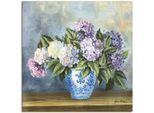Leinwandbild ARTLAND "Hortensien", blau (farbe bild(er): blau), B:50cm H:50cm, Bilder, Leinwandbild, auf Holzrahmen gespannt