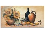 Wandbild ARTLAND "Stillleben mit Sonnenblumen", braun (farbe bild(er): braun), B:100cm H:50cm T:1,8cm, Bilder, Wandbild, auf Holzrahmen gespannt