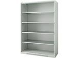 Schäfer Shop Genius Regalschrank FS, Stahl, mit Belüftungslöchern, B 1343 x T 520 x H 1950 mm, 5 OH, Lichtgrau, bis 750 kg
