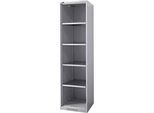 Schäfer Shop Genius Regalschrank FS, Stahl, mit Belüftungslöchern, B 545 x T 520 x H 1950 mm, 5 OH, Weissalu, bis 250 kg