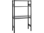 Steckregal ORDO Home, Grundregal, 3 Fachböden, multifunktional, mobil, B 1060 x T 435 x H 1750 mm, tiefschwarz matt RAL 9005