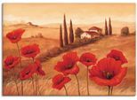 Wandbild ARTLAND "Mohnblumen in der Toskana", braun (farbe bild(er): braun), B:100cm H:70cm, Bilder, Wandbild, als Leinwandbild, Poster in verschied. Grössen