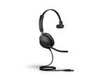 Jabra On-Ear Headset Evolve2 40 MS Mono, monaural, USB-A, kabelgebunden, 3 digitale MEMS-Mikrofone, schwarz