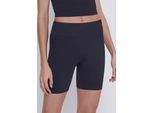 Radlerhose SLOGGI "EVER Infused Aloe", Damen, Gr. XS, N-Gr, schwarz, Single Jersey, Obermaterial: 51% Polyamid, 38% Polyester, 11% Elasthan, Waffelmuster, unifarben, eng kniefrei, Hosen Radlerhose, super weich, leicht gerippter Rundstrick, bequem, Single Jersey
