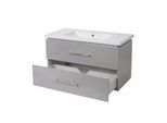 Premium Waschbecken + Unterschrank MCW-D16, Waschbecken Waschtisch, hochglanz 90cm ~ grau