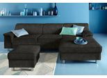 Ecksofa DOMO COLLECTION "Jamie, modern und elegant, Fußhöhe 9cm, L-Form", schwarz, B:251cm H:72cm T:80cm, Sofas, Ecksofa, wahlweise mit Bettfunktion