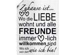 Wandbild ARTLAND "Wo die Liebe wohnt", grau (farbe bild(er): grau), B:60cm H:80cm, Bilder, als Leinwandbild, Poster in verschied. Größen