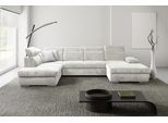 Wohnlandschaft WERK2 "Cordoba 359 x 232 cm inkl. Bett modern und bequem", beige (natur), B:359cm H:86cm T:232cm, 100% Polyester, Sofas, Wohnlandschaft, Struktur weich, U-Form, XXL, Schlaffunktion, Bettkasten