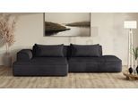 Ecksofa EXXPO - SOFA FASHION "Billund modernes Designsofa, bequem und elegant, Breite 294cm, L-Form", grau (anthrazit), B:294cm H:71cm T:165cm, Sofas, Ecksofa, modern, L-form, Wellenfedern, inklusive 2x Nierenkissen