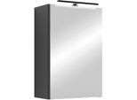 Spiegelschrank BYLIVING "Serie Spree, in vielen Breiten erhältlich", anthrazit, B:40cm H:60cm T:15cm, FSC-zertifizierter Holzwerkstoff, Schränke, Spiegelschrank, Soft-Close, LED Beleuchtung mit Schalter- und Steckdosenbox