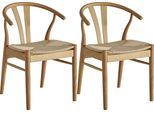 Holzstuhl HAMMEL FURNITURE "Frida, Stuhl, Holzstuhl, Massivholz mit Flechtsitz - robust, zeitlos", beige (natur), B:52cm H:75cm T:57cm, Geflecht Wasserhyazinthe, Massivholz, Stühle, Holzstuhl, Qualität & dänische Handwerkskunst - Dining by Hammel
