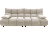 3-Sitzer HOME AFFAIRE "Cozy Bubble, mit klappbaren Armlehnen, Breite 220cm", beige (nature), B:220cm H:85cm T:108cm, Sofas, mit eleganter Steppung, Rundumbezug & weicher Polsterung