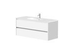 Waschtisch WELLTIME "City, Badmöbel, Badkommode, Badschrank, in verschiedenen Breiten", weiß (matt weiß), B:121cm H:50cm T:46cm, Waschtische, Waschtisch, mit Soft-Close-Funktion, inklusive Waschbecken, FSC zertifiziert