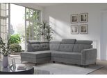 Ecksofa EXXPO - SOFA FASHION "Monte, Kopfteile verstellbar, optional mit Bettfunktion & Bettkasten", anthrazit, B:254cm H:100cm T:182cm, Sofas, Ecksofa, L- Form, mit Kopfteilverstellung, optional Bettfunktion und Bettkasten