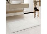 Badematte WECON HOME BASICS "Balu", weiß, H:14mm, Polyester, Badematten, Badematte, Chenille, waschbar, rutschfest, schnell trocknend, weich, Badteppich