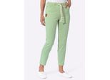 Bequeme Jeans CLASSIC BASICS, Damen, Gr. 24, Kurzgrößen, grün (eucalyptus), 97% Baumwolle, 3% Elasthan, unifarben, lang, Jeans