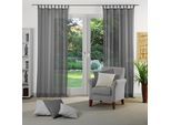 Vorhang WIRTH "Sunday" Gr. 4, grau (dunkelgrau), B:141cm H:245cm, Jacquard, Baumwolle, Polyester, Gardinen, nach Maß