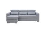 Carryhome Ecksofa, Blaugrau, Kunststoff, 3-Sitzer, Füllung: Schaumstoff, seitenverkehrt montierbar, L-Form, 240x179 cm, Stoffauswahl, Schlafen auf Sitzhöhe, Wohnzimmer, Sofas & Couches, Wohnlandschaften, Ecksofas