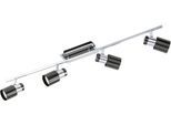 EGLO Deckenleuchte "Davida 1 Deckenlampe, Deckenspot aus Metall, Wohnzimmerlampe, GU10", silberfarben, 4, 1 Stk., Leuchten, Spot - L78 x B7 cm - nickel-nero - 4X4,6W inkl., Deckenleuchte
