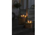 KONSTSMIDE LED-Lichterkette "Weihnachtsdeko aussen", Energieeffizienz: F (A-G), pink, Dioden 40 Stk. Flammen 40 Stk., Kabellänge 5m x Gesamtlänge 9m, Lichterketten, LED Acryl Schweine 5-er Set, pink, 40 warm weiße Dioden