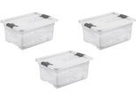 Organizer KEEEPER "cornelia", transparent, B:29,5cm H:17,5cm T:39,5cm, Kunststoff, Aufbewahrungsboxen, Aufbewahrungsbox, 12 L, mit Deckel, Schiebeverschluss