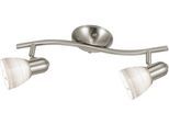 EGLO Deckenleuchte "Dakar 1 Deckenlampe, Deckenspot aus Stahl und Glas, E14, Deckenleuchte", silberfarben, 2, 1 Stk., Leuchten, Spot - L37 x B10 cm - nickel-matt - 2X40W exkl., Deckenleuchte