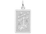 Sternzeichenanhänger JOBO "Sternzeichen eckig mit Sternbild 20 mm", silber 925, Schmuckanhänger, Damen, Waage, Silber 925 (Sterlingsilber), 925 Silber rhodiniert