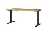 Schreibtisch Boston, elektrisch höhenverstellbar, Rechteck, T-Fuss, Memory-USB-Panel, B 1600 x T 800 x H 720-1200 mm, Navarra-Eiche/schwarz