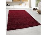 Hochflor-Teppich BRUNO BANANI "Shaggy Soft", rot (crimson), B:70cm H:30mm L:140cm, Kunstfaser, Teppiche, Hochflor-Teppich, gewebt, Uni Farben, besonders weich und kuschelig, Kundenliebling
