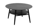 Mid.you Couchtisch, Schwarz, Holz, Holzwerkstoff, Eiche, furniert, massiv, rund, 45x80x80 cm, Holzmöbel, Holztische, Wohnzimmertische Holz, Couchtische Holz