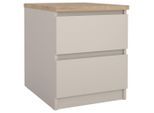 Boxxx Nachtschrank, Eiche, Kaschmir, Holzwerkstoff, 2 Schublade(n) Schubladen, 40.4x49.5x50 cm, FSC Mix, Made in Denmark, Schlafzimmer, Nachttische