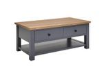 Mid.you Couchtisch, Natur, Dunkelgrau, Holz, Holzwerkstoff, Eiche, Kiefer, furniert, massiv, 2 Schublade(n) Schubladen, rechteckig, eckig, 60x45x110 cm, Wohnzimmer, Wohnzimmertische, Couchtische