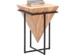 Ambia Home Beistelltisch, Natur, Schwarz, Holz, Metall, Akazie, massiv, quadratisch, eckig, 41x66x41 cm, Wohnzimmer, Wohnzimmertische, Beistelltische, Beistelltische Metall