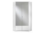Mid.you Eckschrank Wimex Imago, Weiß, Glas, Holzwerkstoff, 8 Fächer, 95x199x95 cm, BQ - Bündnis für Qualität, Made in Germany, DIN EN ISO 9001, Beimöbel erhältlich, in verschiedenen Größen Schrankfront mit Spiegel, Schlafzimmer, Kleiderschränke, Eckschränke