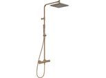 Hansa AURELIA Duschsystem mit Thermostat 4719911381 Regendusche, Wandmontage, 1 Strahlart, eckig, Bronze gebürstet