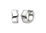 Paar Creolen JOBO "Ohrringe Silberohrringe 12 mm", silber 925, weiß, Ohrringe, Damen, 12,4mm, Silber 925 (Sterlingsilber), 925 Silber mit 24 Zirkonia