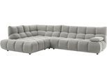 Ecksofa HOME AFFAIRE "Cozy Bubble, mit klappbarer Armlehne, Breite 324 cm", grau, B:324cm H:85cm T:211cm, 95% Polyester, 5% Nylon, Sofas, Ecksofa, mit eleganter Steppung, Rundumbezug & weicher Polsterung